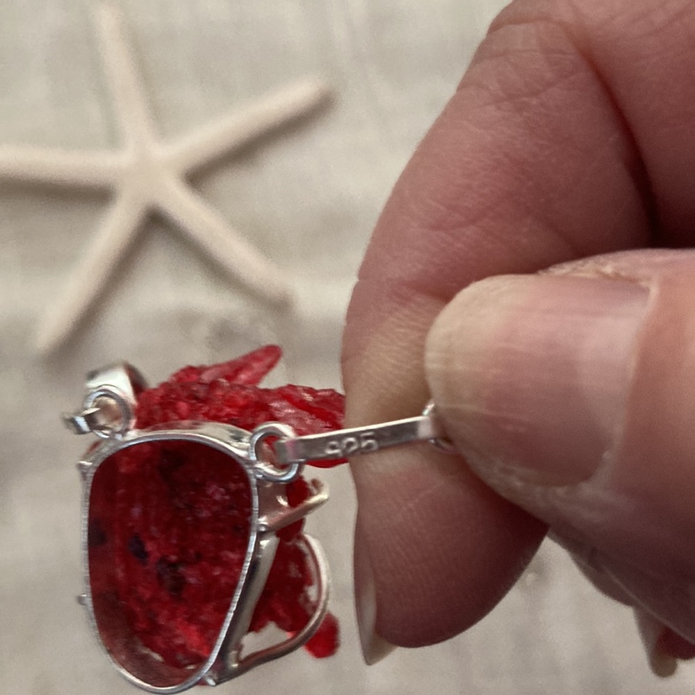 NEW Crystal Druzy Garnet, 925 Silver Necklace - Picture 5 of 5